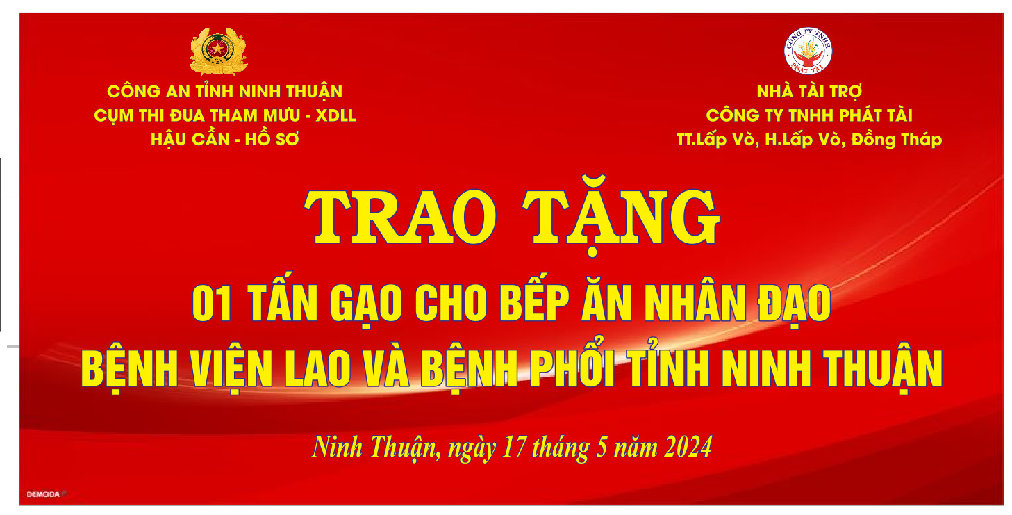 TRAO TẶNG 01 TẤN GẠO CHO BẾP ĂN NHÂN ĐẠO BỆNH VIỆN LAO VÀ BỆNH PHỔI