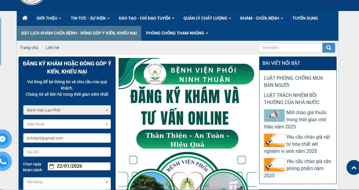 BỆNH VIỆN PHỔI NINH THUẬN TRIỂN KHAI KẾ HOẠCH NÂNG CAO CHẤT LƯỢNG TIẾP CÔNG DÂN, TIẾP NHẬN VÀ GIẢI QUYẾT KHIẾU NẠI, TỐ CÁO