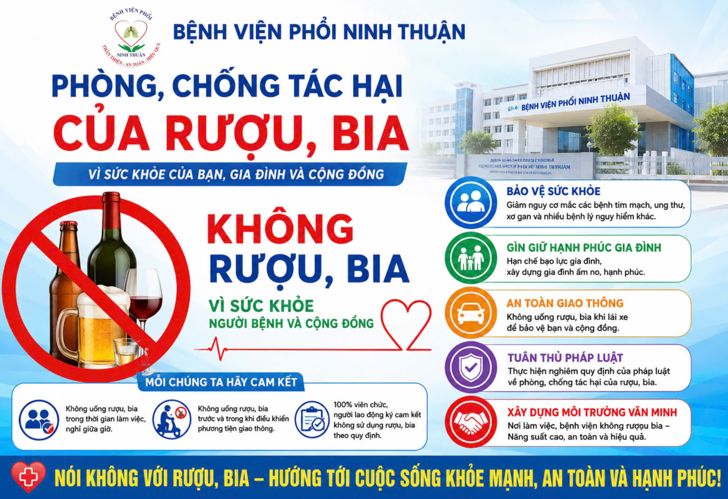 BỆNH VIỆN PHỔI NINH THUẬN TRIỂN KHAI HOẠT ĐỘNG PHÒNG, CHỐNG TÁC HẠI CỦA RƯỢU, BIA NĂM 2026